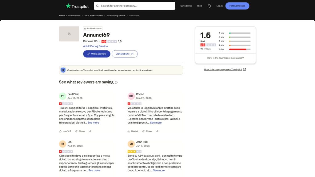 annunci69 trustpilot