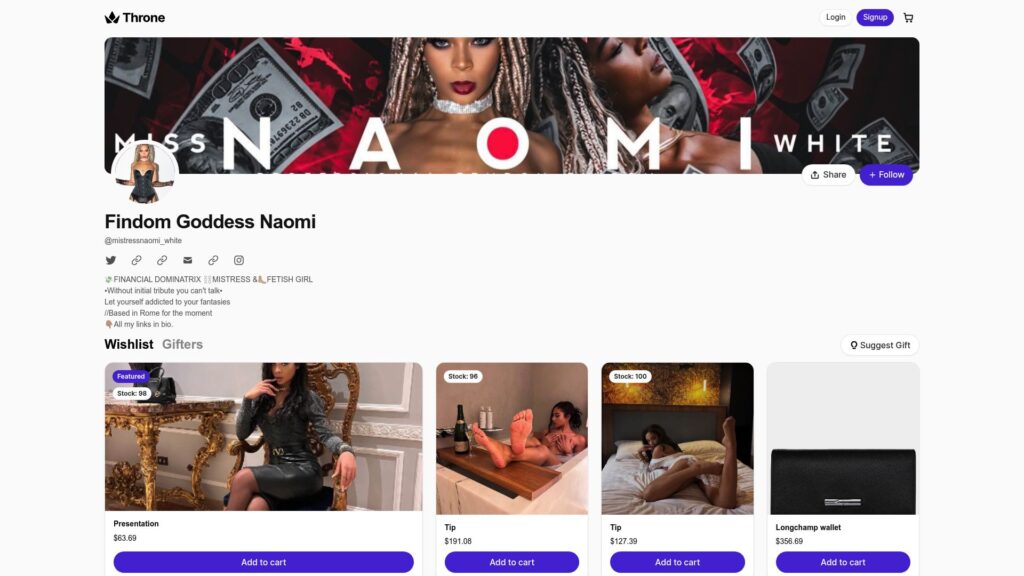 throne guadagni findom